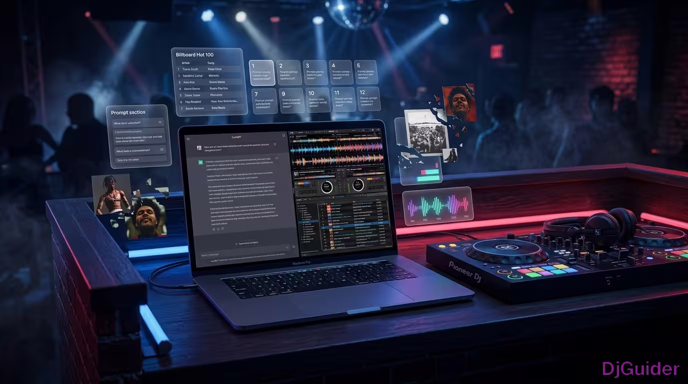 DJ using ChatGPT prompts for music discovery and brand building