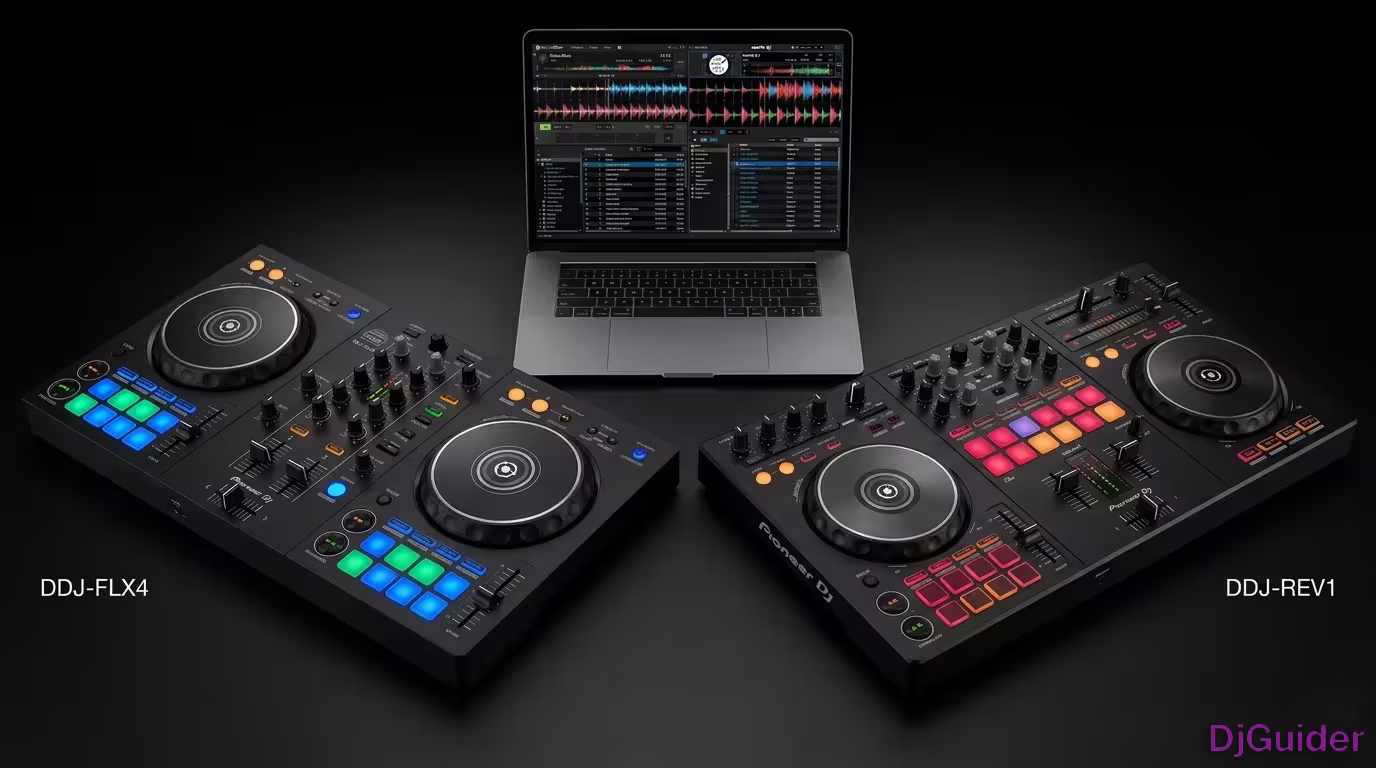 Pioneer DDJ FLX4 and DDJ Rev1 compared side by side
