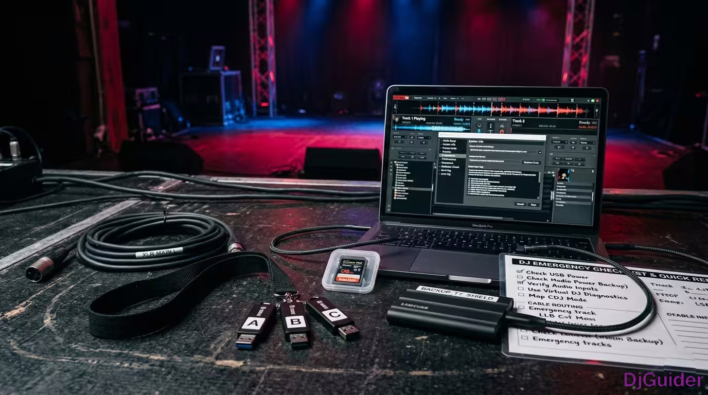 DJ troubleshooting Virtual DJ software issues and preparing redundant USB media for backup