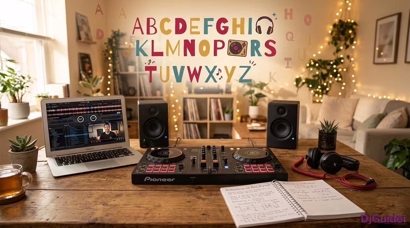 Complete A to Z DJ guide covering beatmatching, CDJs, and mixing
