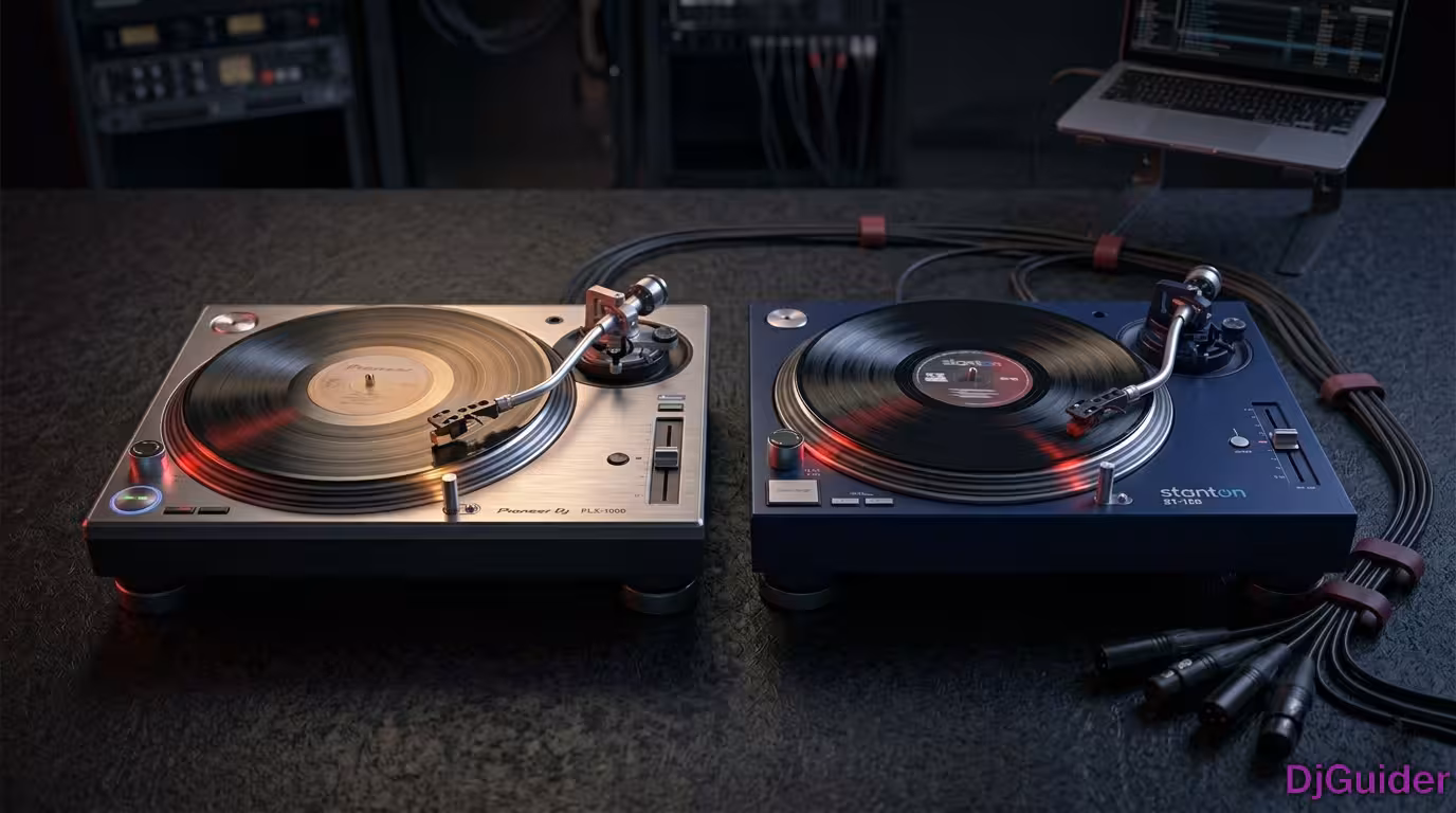 Pioneer PLX 1000 and Stanton ST-150 turntables compared