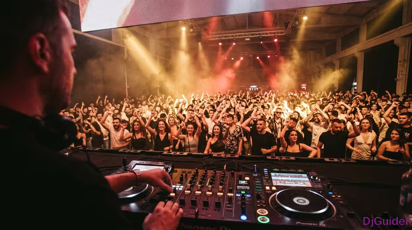 DJ reading the crowd at a live event